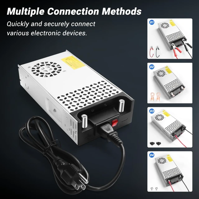 Alt view image 3 of 7 - New Version Converter, 110V AC to 12V DC Converter Power Supply 12V 360W 30A DC Switch Transformer for RV,Pump,LED Strip, LCD Monitor (12V 360W)