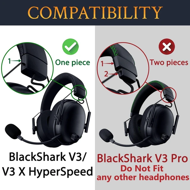 Alt view image 2 of 7 - Cooling Earpads for Razer BlackShark(V3/V3 X HyperSpeed) - Black Not Fit Blackshark V3 Pro Headphones