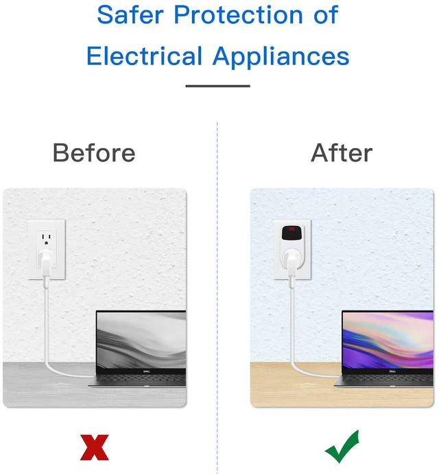 Alt view image 6 of 7 - Surge Protector, Power Surge Protector Outlet, Voltage Regulator, Heavy Duty Whole House Wall Surge Protector for Home, Office, Travel, LED Indicator Light, Single Outlet, 120V, 15A, 1 Pack