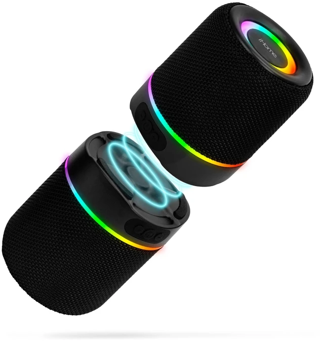 Main image of 2-in-1 Portable Wireless Bluetooth Speaker with RGB Lights Magnetic Split Design, True Wireless Stereo, Bluetooth 5.3, USB-C Cable Included, Rechargeable Battery