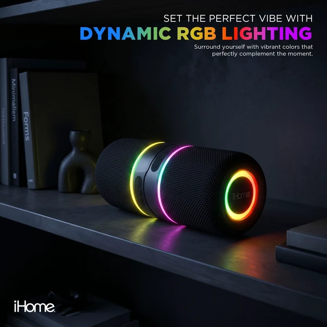 Alt view image 4 of 7 - 2-in-1 Portable Wireless Bluetooth Speaker with RGB Lights Magnetic Split Design, True Wireless Stereo, Bluetooth 5.3, USB-C Cable Included, Rechargeable Battery