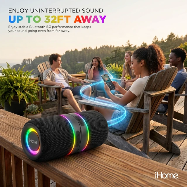 Alt view image 5 of 7 - 2-in-1 Portable Wireless Bluetooth Speaker with RGB Lights Magnetic Split Design, True Wireless Stereo, Bluetooth 5.3, USB-C Cable Included, Rechargeable Battery