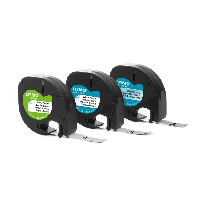 Alt view image 3 of 7 - LT Labels Variety Pack 1/2-Inch x 13-Foot Rolls Black Print 3 Rolls for LetraTag Label Makers