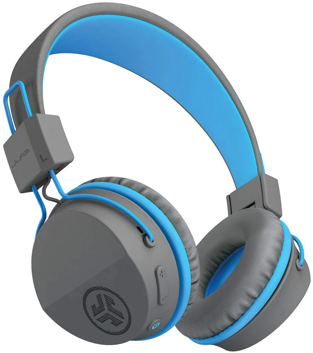 Main image of JBuddies Studio 2-in-1 Wireless + Wired On-Ear Kids Headphones with Mic, Graphite/Blue