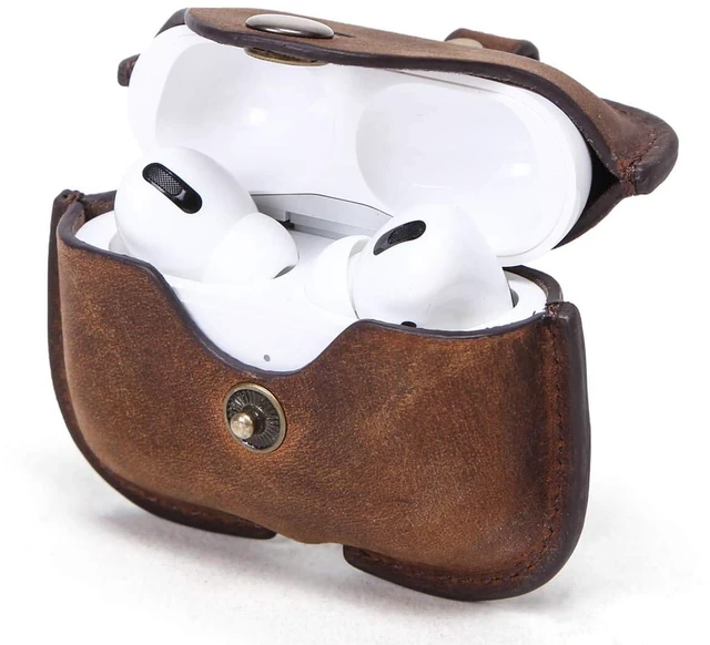 Main image of Airpods Pro Leather Case, Crazy Horse Cowhide Leather Portable Travel Case for Airpods Pro,Headphone Cases for AirPods Pro Charging Case(Coffee)