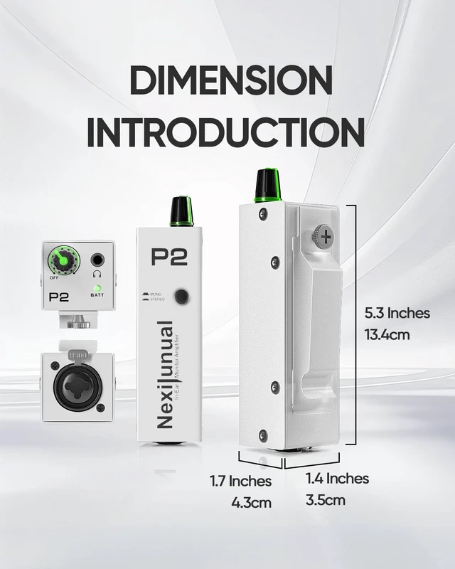 Alt view image 2 of 7 - P2 Portable In-Ear Monitor Amplifier Personal Headphone Amp IEM Amp with XLR/TRS Input 3.5mm Output, Stereo/Mono Switch, 7 Color Light, Belt Clip for Drummer, Guitarists, Button Switch