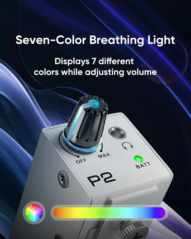 Alt view image 7 of 7 - P2 Portable In-Ear Monitor Amplifier Personal Headphone Amp IEM Amp with XLR/TRS Input 3.5mm Output, Stereo/Mono Switch, 7 Color Light, Belt Clip for Drummer, Guitarists, Button Switch