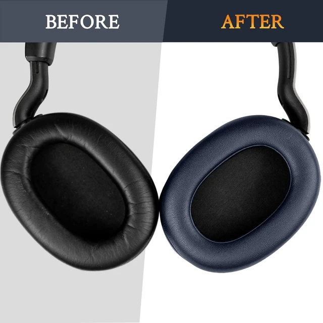 Alt view image 4 of 7 - Professional Replacement Ear Pads Cushions for Jabra Elite 85h Wireless Over-Ear Headphones, Earpads with Soft Protein Leather, Noise Isolation Foam - Navy Blue