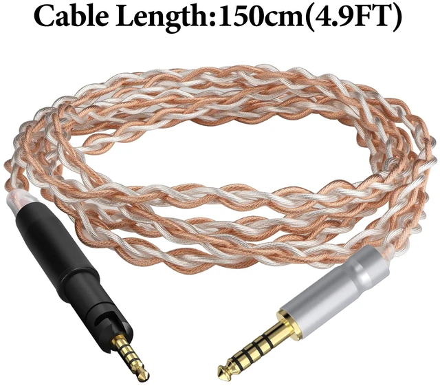 Alt view image 2 of 6 - Apollo Upgrade 4.4mm to 2.5mm Headphone Cable for Sennheiser HD620S Fits Sennheiser HD599, HD598, HD560S, HD400 PRO, HD579, HD569, 4-Strand 6N OCC/Silver-Plated OCC Braid, 4.9 Ft/1.5 m