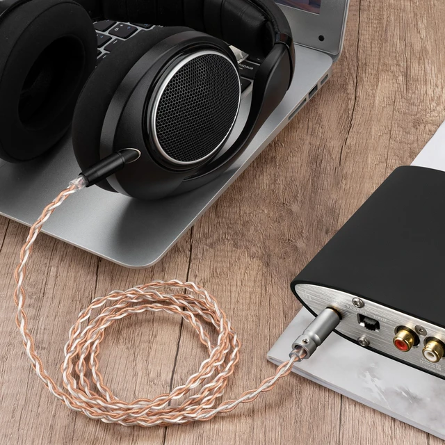 Alt view image 6 of 6 - Apollo Upgrade 4.4mm to 2.5mm Headphone Cable for Sennheiser HD620S Fits Sennheiser HD599, HD598, HD560S, HD400 PRO, HD579, HD569, 4-Strand 6N OCC/Silver-Plated OCC Braid, 4.9 Ft/1.5 m