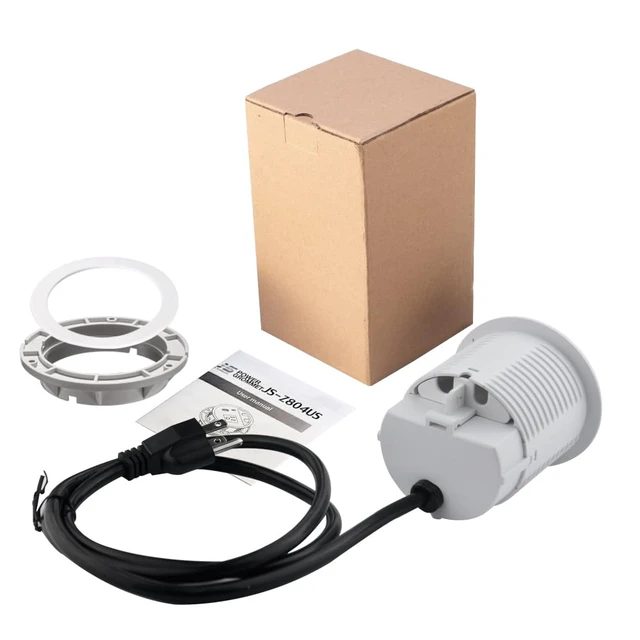 Alt view image 7 of 7 - Desktop Power Grommet with 33W Fast Charging USB-A+C, with 1 AC Power Outlet and 4.5FT Extension Cord Recessed Power Outlet for Conference Rooms, Office Tables, Furniture (White)