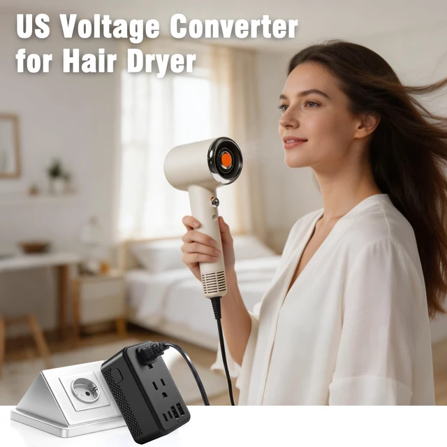 Alt view image 7 of 7 - 2000W Voltage Converter US to Europe,220V to 110V Converter for Hair Dryer Power Converter for Curling Iron Hair Straighteners Travel Adapter Combo with 2 USBA 2 USB-C for US Euro UK Italy Spain AUS