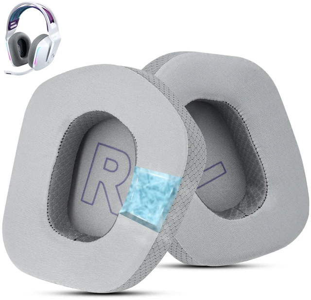 Main image of Cooling Gel Replacement Ear Cushions for Logitech G733 G535 G335 Lightspeed Wireless Gaming Headset, Ear Cushions Made of Durable Ice Silk Fabric, Noise Isolating Foam (Grey)