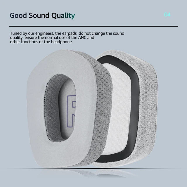 Alt view image 5 of 7 - Cooling Gel Replacement Ear Cushions for Logitech G733 G535 G335 Lightspeed Wireless Gaming Headset, Ear Cushions Made of Durable Ice Silk Fabric, Noise Isolating Foam (Grey)