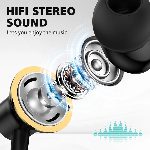 Alt view image 2 of 7 - USB C Earbud for iPhone 18 Pro Max Duo 17 Air 16 Plus/iPad Black Gold Type C Earphones with Mic Case Stereo Magnetic Cord Wired Headphones for Samsung S26 S25 Ultra S24+ S23 Flip/Pixel 11 10 9 8