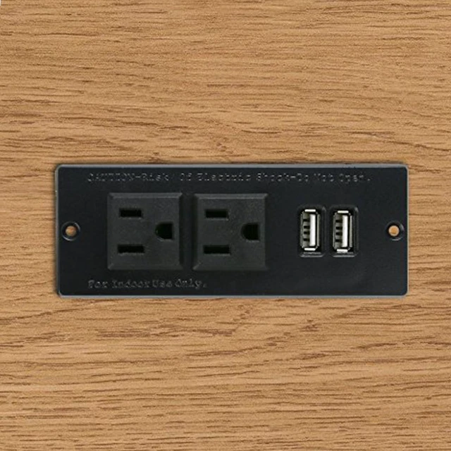 Alt view image 5 of 7 - Desktop Power Strip with 2 Outlets 2 USB 2.1A Insert Mounting Built in Desk Table Sofa Cabinet Nightstand