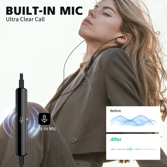 Alt view image 4 of 7 - USB C Earbud for iPhone 18 Pro Max Duo 17 Air 16 Plus/iPad Black Gold Type C Earphones with Mic Case Stereo Magnetic Cord Wired Headphones for Samsung S26 S25 Ultra S24+ S23 Flip/Pixel 11 10 9 8