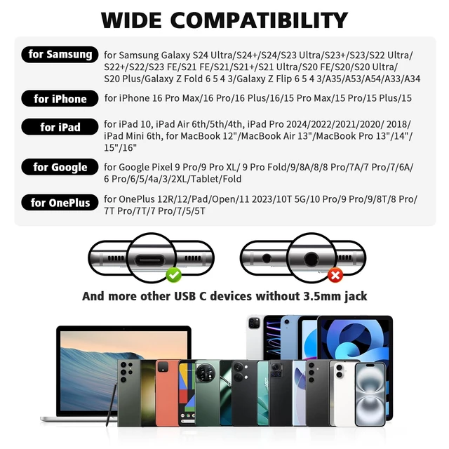 Alt view image 7 of 7 - USB C Earbuds for Samsung S25 S26 Ultra S24+ S23 Fe S22, Red Type C Earphone with Mic Stereo Magnetic Corded USBC Headphone for iPhone 18 Pro Max Duo 17 Air 16 15 Plus/iPad/Pixel 11 10 9