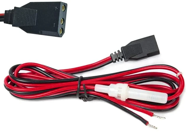 Main image of 2-Wire CB Power Cable 3 Pin CB Power Cord with 15A Fuse Replacement CB Radio Power Cord for Cobra Uniden Midliand Galaxy Connex CB Ham Radio (1 Pack)