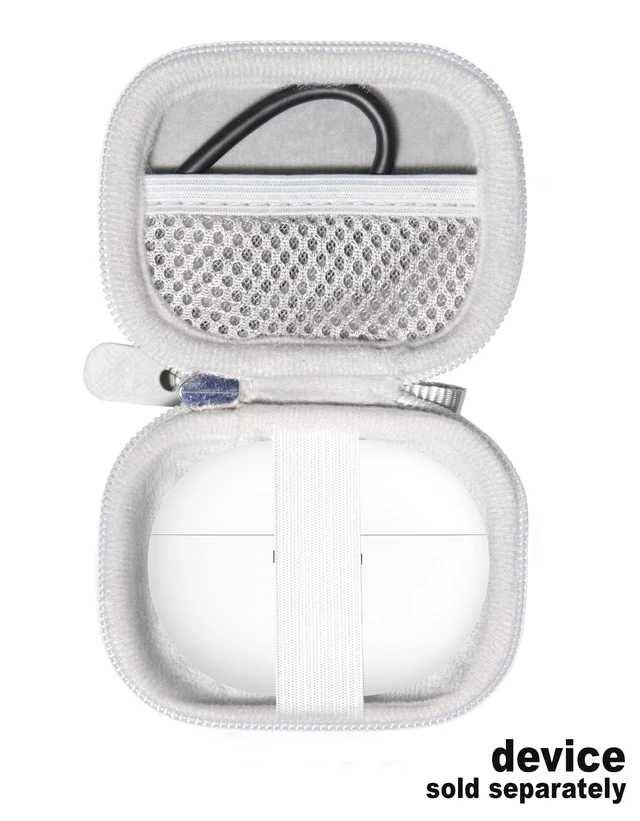 Alt view image 3 of 5 - Case for King Lucky Jewelry-Inspired Clip-On Earbuds with Butterfly Earrings, Clip-on Earbuds Jewelry Wireless Bluetooth 5.4 Comfortable Open Ear Headphones (Smoke White)
