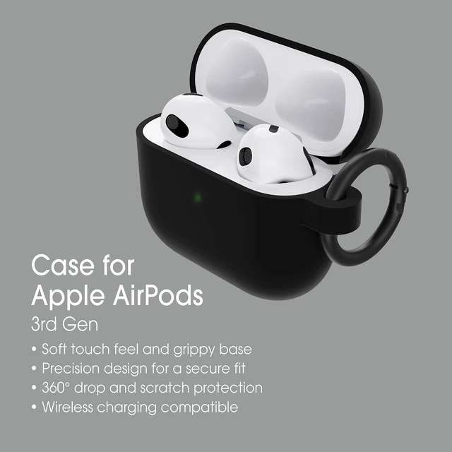 Alt view image 4 of 4 - Soft Touch Case for Apple AirPods (3rd Gen) - Black Taffy (Black)