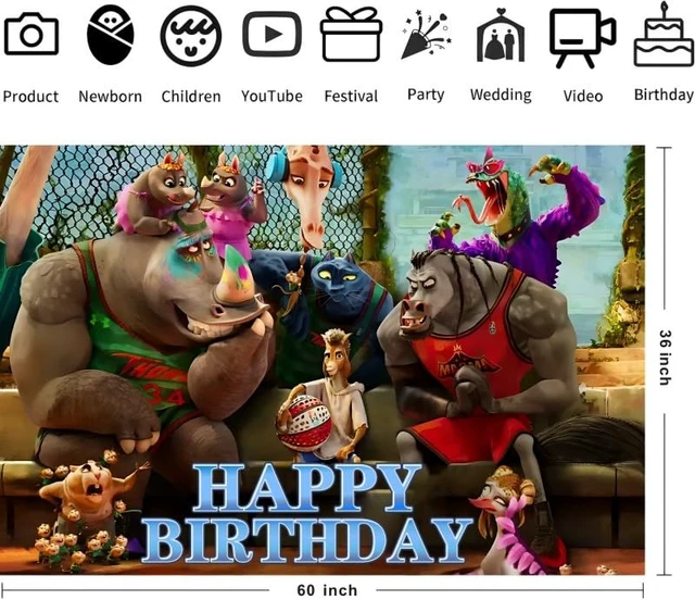 Alt view image 3 of 6 - Background Goat Birthday Decorations, Goat Happy Birthday Banner Backdrop for Birthday Party Supplies (5x3ft)