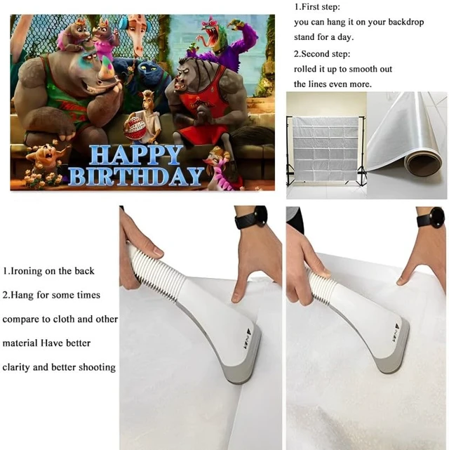 Alt view image 5 of 6 - Background Goat Birthday Decorations, Goat Happy Birthday Banner Backdrop for Birthday Party Supplies (5x3ft)