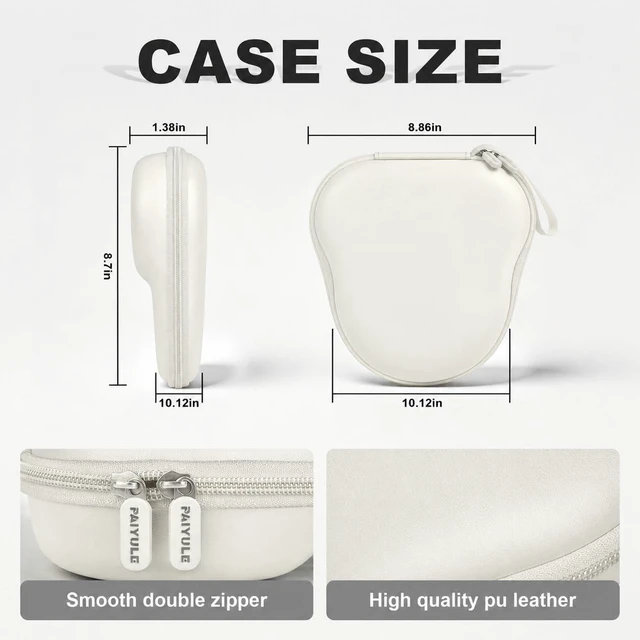 Alt view image 3 of 7 - Headphone Case for CMF by Nothing Headphone Pro Active Noise Canceling Wireless Headphones Protective Hard Shell Travel Carrying Bag with Cable Storage Compartment (White)