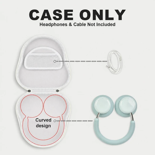 Alt view image 2 of 7 - Headphone Case for CMF by Nothing Headphone Pro Active Noise Canceling Wireless Headphones Protective Hard Shell Travel Carrying Bag with Cable Storage Compartment (White)