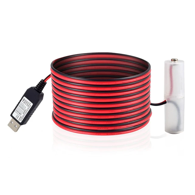 Alt view image 2 of 5 - Battery Eliminator Replace Kit USB 5V to 1.5V 3V 4.5V 6V 9V Power Supply Converter 1 to 4pcs AA AAA Connect Cable 78INCH (3AA-4.5V)