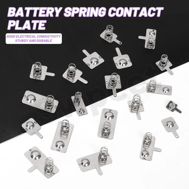 Alt view image 3 of 7 - 150Pcs 10 Sizes Nickle Plated AA Battery Springs Kit, AA Battery Negative to Positive Conversion Spring Contact, Conversion Contact Plate for for Batteries Replacement