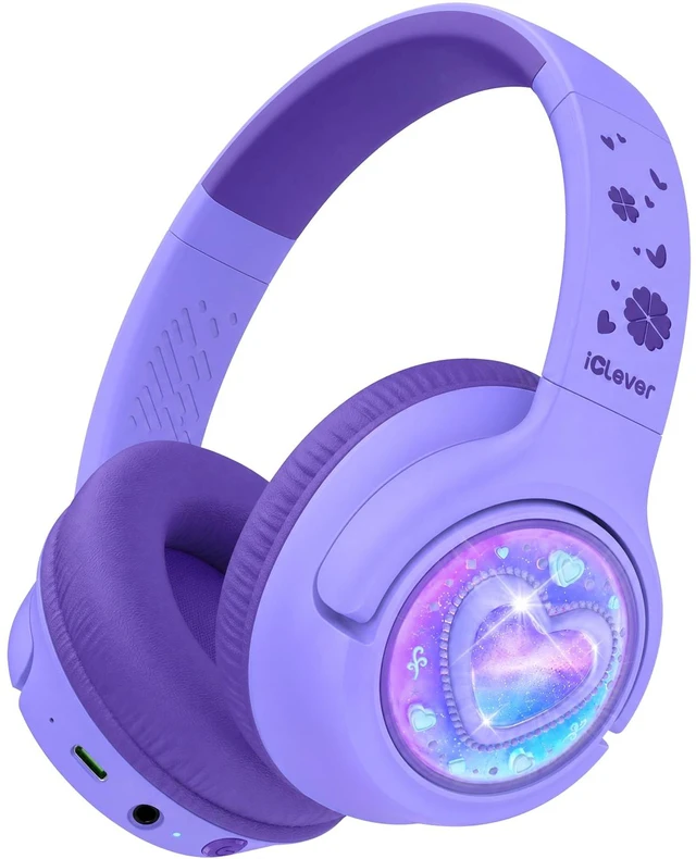 Main image of P550 Kids Bluetooth Headphones LED Lights for Toddler Girls Travel SafeSound Tech3.0, Bluetooth6.0, 48H Playtime, USB C Charging AUX Cable, Over Ear Kids Wireless Headphones for Tablet/PC/Gift