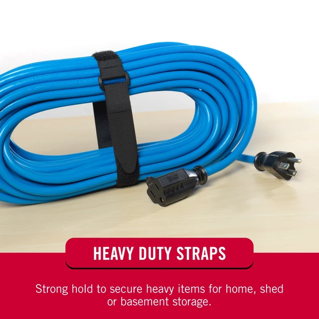 Alt view image 4 of 7 - Elastic Cinch Straps with Buckle, 15in x 1in, Black, 2 Pack Adjustable And Stretchable For A Snug Fit; Fastens Power Cords, Organizes Camping Equipment, Bundles Gear And Supplies