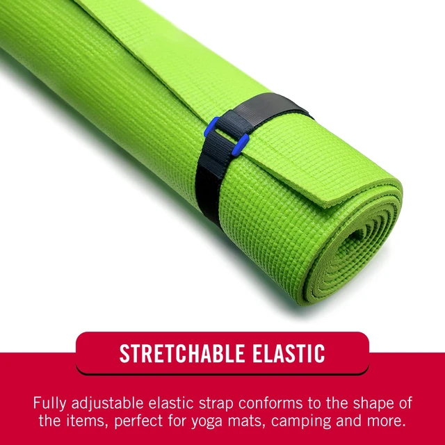 Alt view image 6 of 7 - Elastic Cinch Straps with Buckle, 15in x 1in, Black, 2 Pack Adjustable And Stretchable For A Snug Fit; Fastens Power Cords, Organizes Camping Equipment, Bundles Gear And Supplies