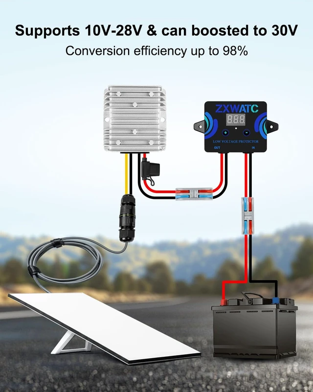 Alt view image 3 of 6 - Starlink Mini 12V Battery Adapter 12V to 30V with Low Voltage Protection 12V/24V to 30V 3.5A Boosting, Adjustable Low Voltage Protection, Aluminum Heat Dissipation Housing, Waterproof DC Connector