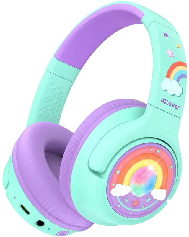 Main image of P550 Kids Bluetooth Headphones LED Lights for Toddler Girls Travel SafeSound Tech3.0, Bluetooth6.0, 48H Playtime, USB C Charging AUX Cable, Over Ear Kids Wireless Headphones for Tablet/PC/Gift
