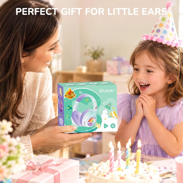 Alt view image 4 of 7 - P550 Kids Bluetooth Headphones LED Lights for Toddler Girls Travel SafeSound Tech3.0, Bluetooth6.0, 48H Playtime, USB C Charging AUX Cable, Over Ear Kids Wireless Headphones for Tablet/PC/Gift