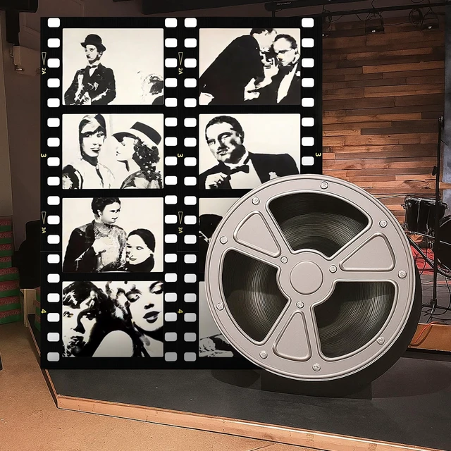 Alt view image 4 of 6 - 6 ft Extra Large Movie Night Photo Booth Strip Frame, Straight DIY Movie Theater Photo Frame, Camera Action Party Decoration, Film Strip Reel Backdrop for Film Night Party Supplies