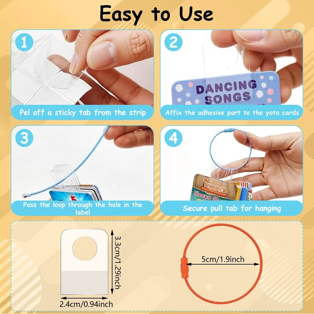 Alt view image 3 of 7 - Silicone Case for Yoto Player (3rd Gen.) with 100 Pcs Self-Adhesive Card Holder for Yoto Cards + 10 Pcs Removable Card Rings (Blue)