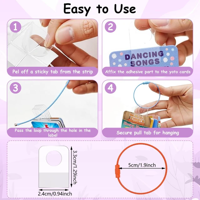 Alt view image 3 of 7 - Silicone Case for Yoto Player (3rd Gen.) with 100 Pcs Self-Adhesive Card Holder for Yoto Cards + 10 Pcs Removable Card Rings (Purple)