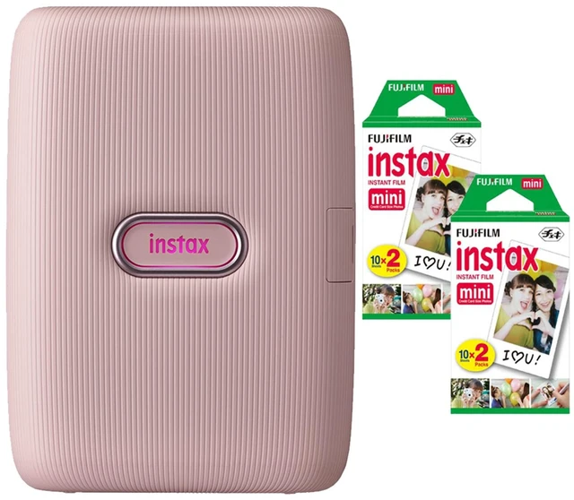 Main image of Instax Mini Link2 Smartphone Printer (Soft Pink) Bundle with Fuji Instax Mini Film Pack (40 Sheets)