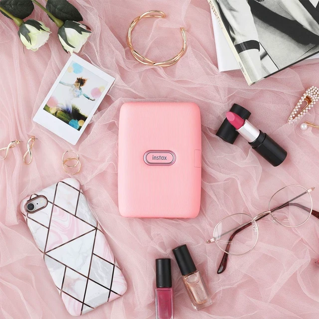 Alt view image 2 of 5 - Instax Mini Link2 Smartphone Printer (Soft Pink) Bundle with Fuji Instax Mini Film Pack (40 Sheets)