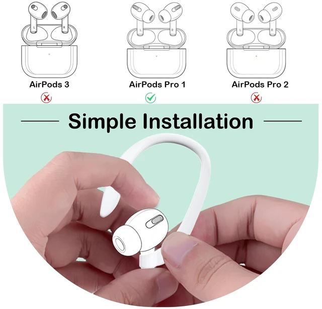 Alt view image 3 of 6 - Ear Hooks with OEM Right Replacement Earbuds A2083 for AirPods Pro 1 (1st Generation), Single Right Ear Side Only, Compatible with Original AirPods A2190 Charging Case