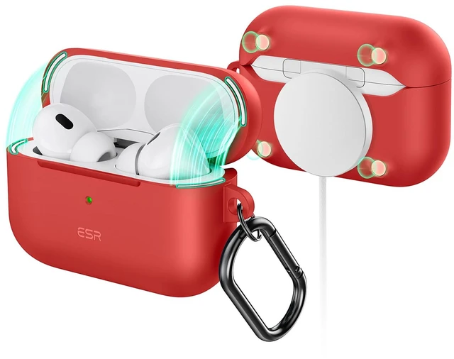 Main image of for Airpods Pro 2 Case (HaloLock), Compatible with MagSafe, Red Compatible with AirPods Pro 2nd/1st Gen Case(2023/2022/2019), Magnetic Lid, Full Drop Protection