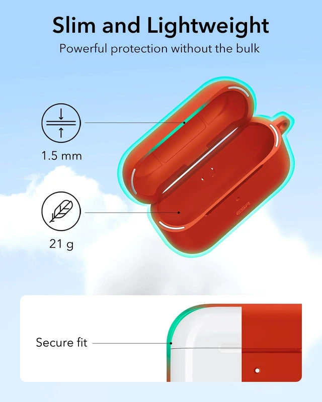 Alt view image 6 of 7 - for Airpods Pro 2 Case (HaloLock), Compatible with MagSafe, Red Compatible with AirPods Pro 2nd/1st Gen Case(2023/2022/2019), Magnetic Lid, Full Drop Protection