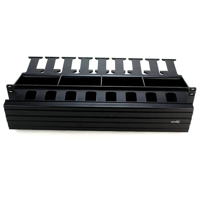 Alt view image 3 of 4 - Horizontal Cable Management, 2RU, 3-inch by 3-inch Front Only, 492RU-HFO, Black