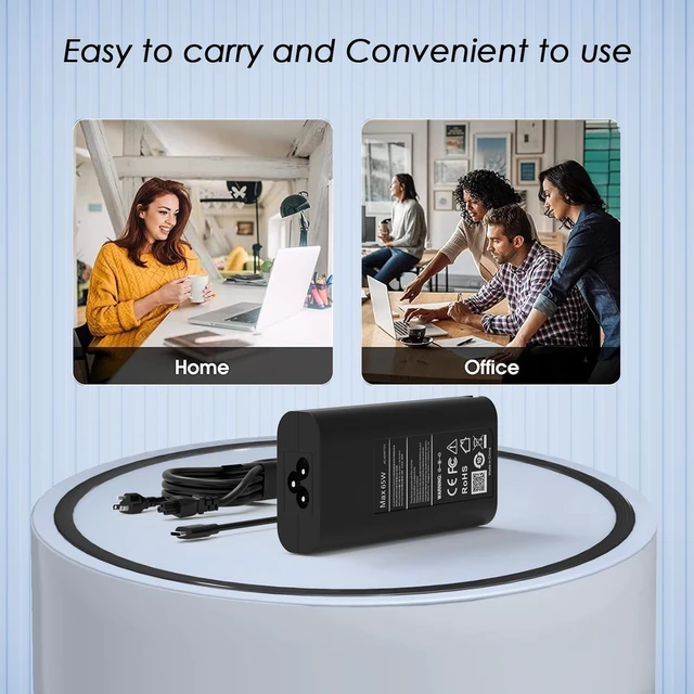 Alt view image 5 of 7 - 65W USB C Charger Compatible with Dell 14 16 Plus DB04250 DB04255 DB06250 DB16250 Pro 13 14 16 PB13250 PC14250 PC16250 PB16250 Type C Cord
