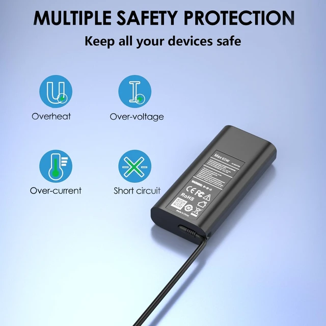 Alt view image 6 of 7 - 65W USB C Charger Compatible with Dell 14 16 Plus DB04250 DB04255 DB06250 DB16250 Pro 13 14 16 PB13250 PC14250 PC16250 PB16250 Type C Cord