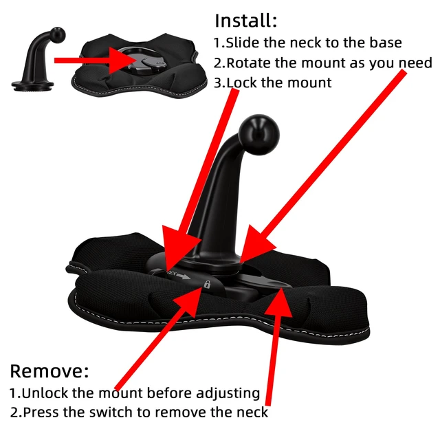 Alt view image 4 of 6 - Friction Beanbag Dashboard Mount for Garmin Drivesmart 86 XL GPS Portable NonSkid Car Truck RV Navigator Holder for Garmin Nuvi Drive Dezl Zumo Driveassist DriveLuxe StreetPilot 17mm & 22mm