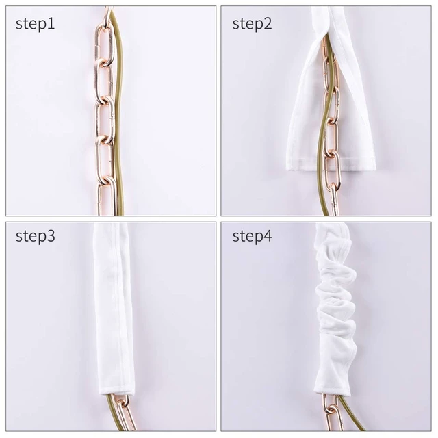 Alt view image 4 of 6 - Chandelier Chain Cover 6 Feet,Flannelette White Fabric Cord Cover for Chandelier Wire Decoration and Protector